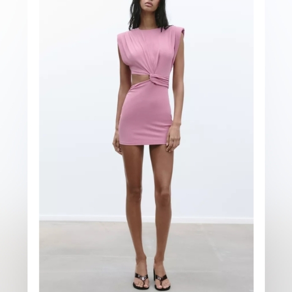 Zara Dresses & Skirts - Zara Cut-Out Shoulder Pad Dress